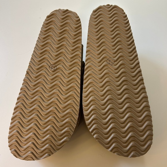 NWT Project Cloud Womens 7.5 Tan Suede Platform Clogs Double Buckle Mules - Picture 9 of 13